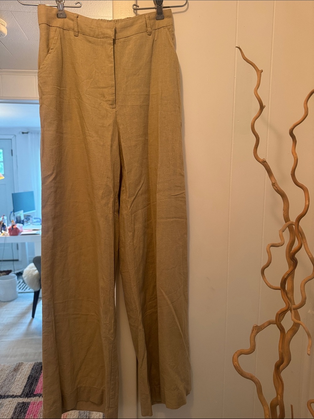 Max Studio Wide Leg Pants in Tan